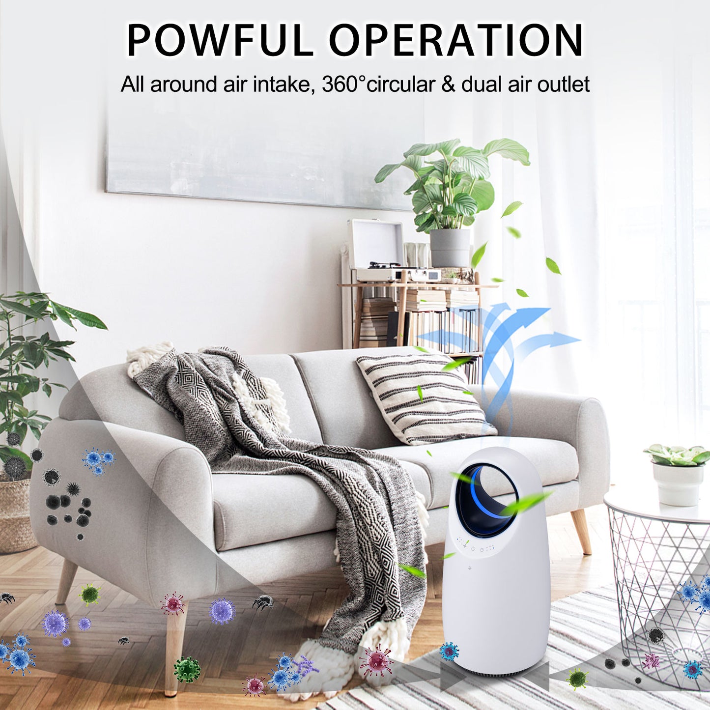 Smart WiFi HEPA Air Purifier for Home Large Room, Smart WiFi and Alexa Control, H13 True HEPA Filter for 99.95% Purification, Eliminates Allergies, Pet Dander, Smoke, Dust, Portable Quiet Air Cleaner