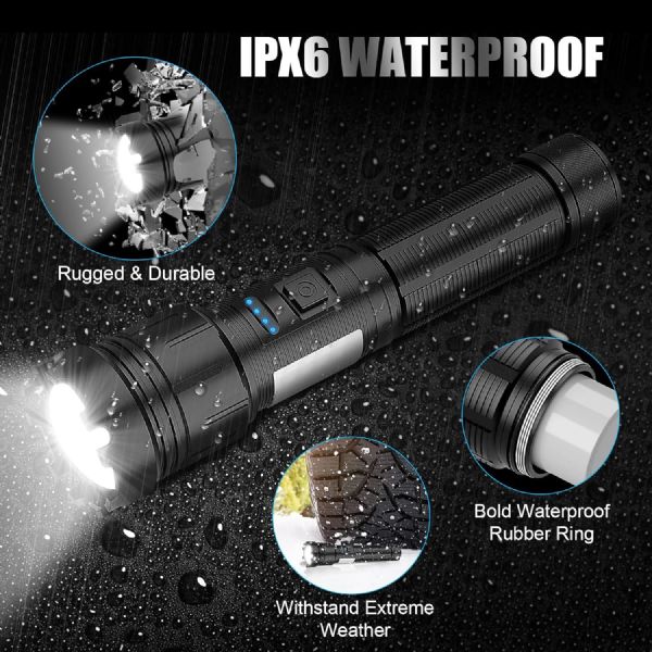 10000 Lumen Military Grade Tactical Led Flashlight Rechargeable USB portable