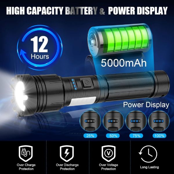 10000 Lumen Military Grade Tactical Led Flashlight Rechargeable USB portable