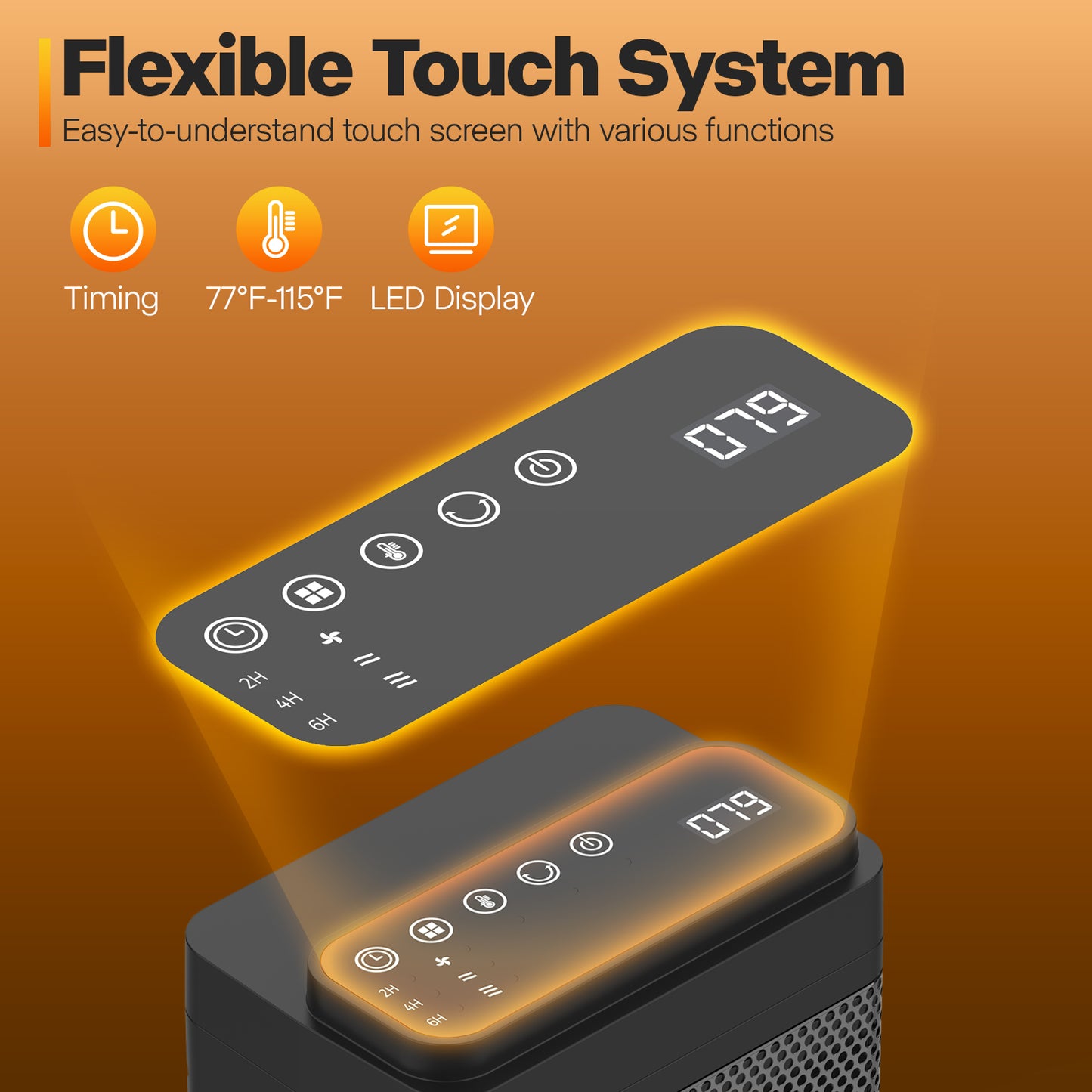 Oscillating Portable Space Heater - Ultimate 1500W Power Output with 50-115F° Thermostat/Remote/3 Speed
