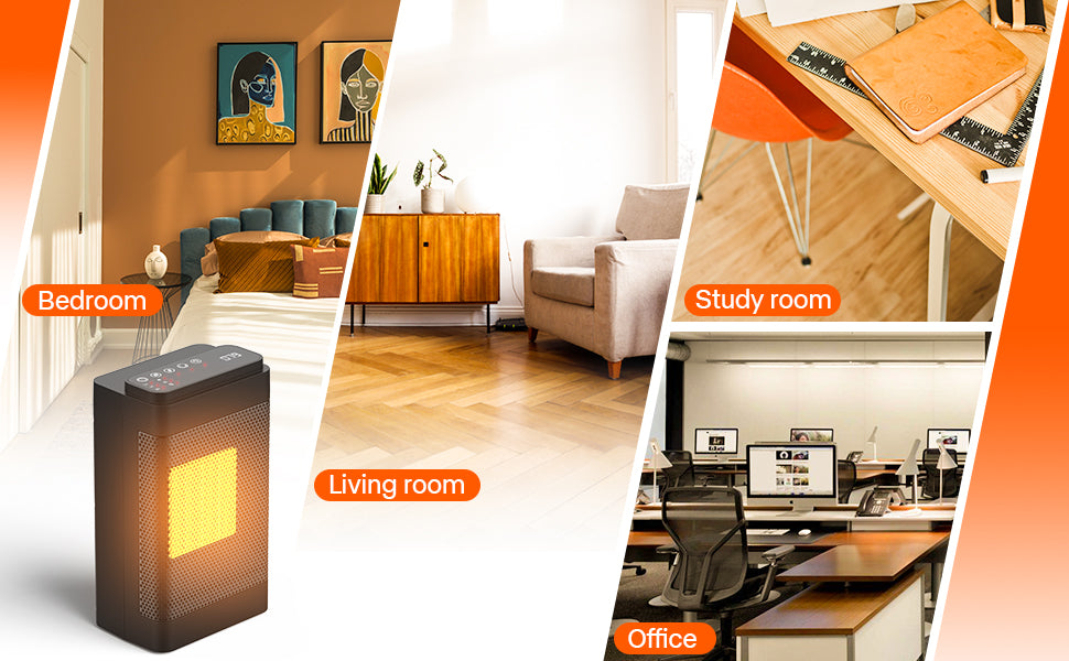 Oscillating Portable Space Heater - Ultimate 1500W Power Output with 50-115F° Thermostat/Remote/3 Speed